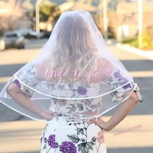 Custom Embroidered Bachelorette Wedding Veil